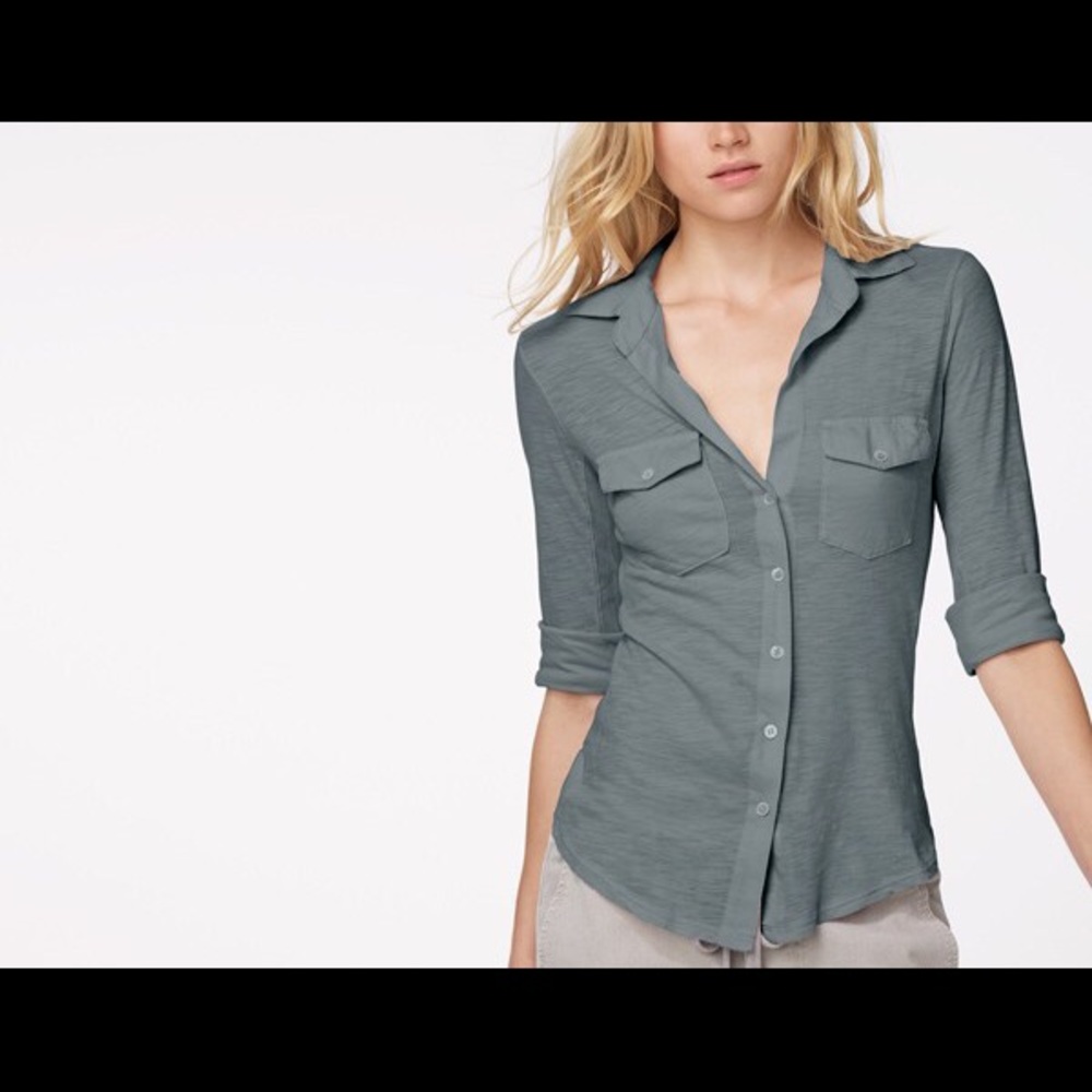 James Perse Slub Panel Shirt